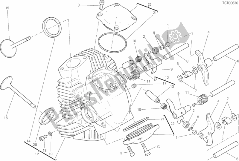 Toutes les pièces pour le Tête Horizontale du Ducati Scrambler Desert Sled 803 2020